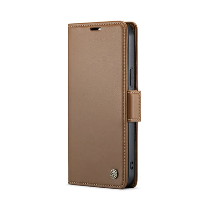 iPhone 14 Pro Max Leather Case - RFID, Butterfly Buckle, Card Slot, Litchi Texture