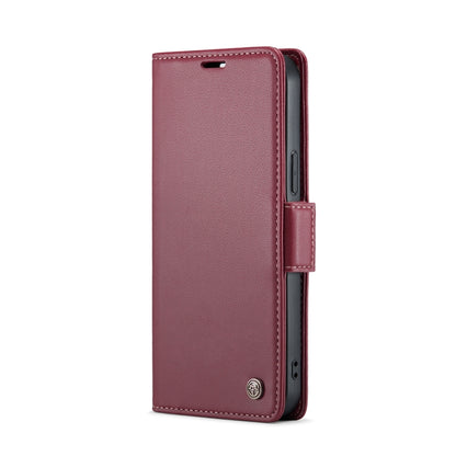 iPhone 12/12 Pro Leather Case - Butterfly Buckle, RFID, Litchi Texture, Card Slot