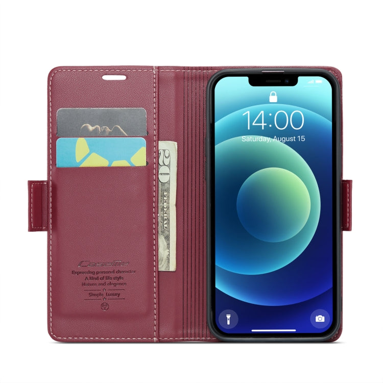 iPhone 12 mini Case - Butterfly Buckle, RFID, Litchi Leather, Card Slot