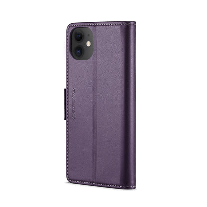 iPhone 11 Leather Case - RFID Anti-Theft, Butterfly Buckle, Litchi Texture, Card Slot