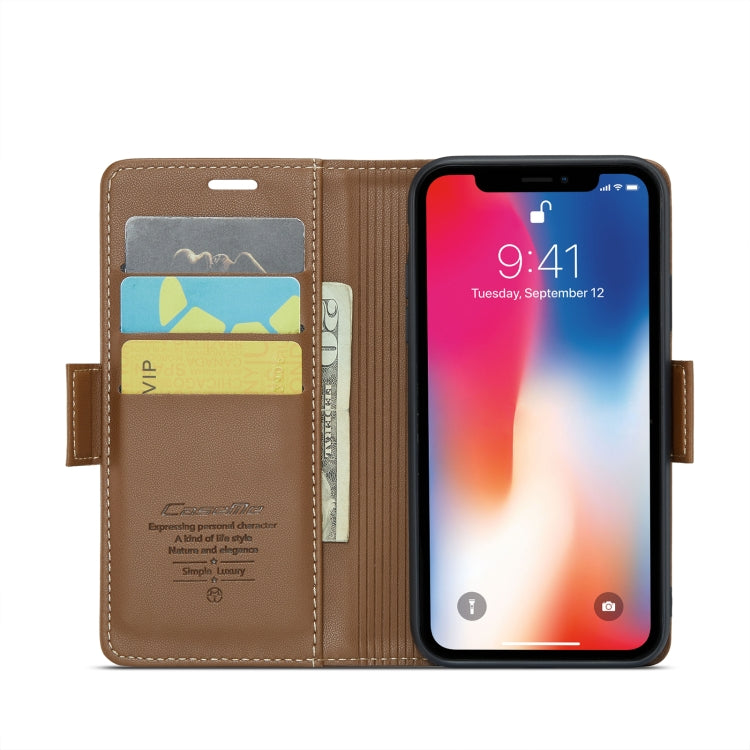 iPhone XS Max Leather Case - RFID Anti-Theft, Butterfly Buckle, Litchi Texture, Card Slot