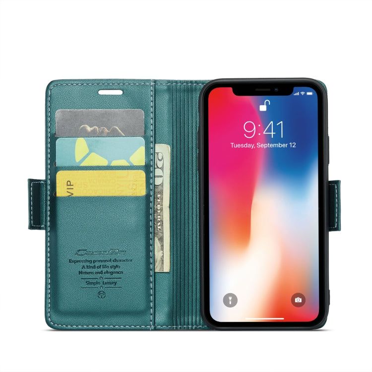 iPhone XS Max Leather Case - RFID Anti-Theft, Butterfly Buckle, Litchi Texture, Card Slot