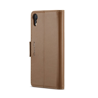 iPhone XR Leather Case - RFID Anti-Theft, Butterfly Buckle, Litchi Texture, Card Slot