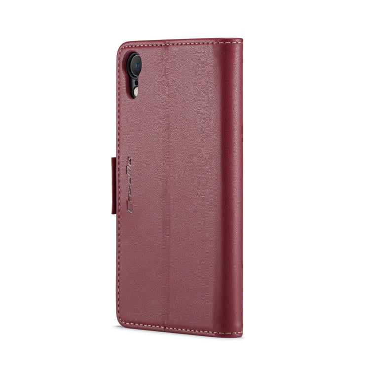 iPhone XR Leather Case - RFID Anti-Theft, Butterfly Buckle, Litchi Texture, Card Slot