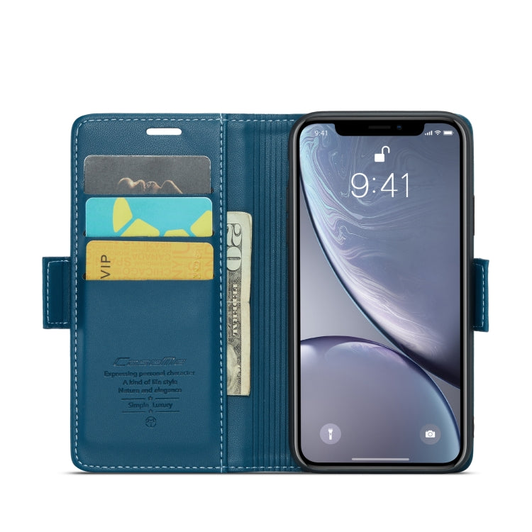 iPhone XR Leather Case - RFID Anti-Theft, Butterfly Buckle, Litchi Texture, Card Slot