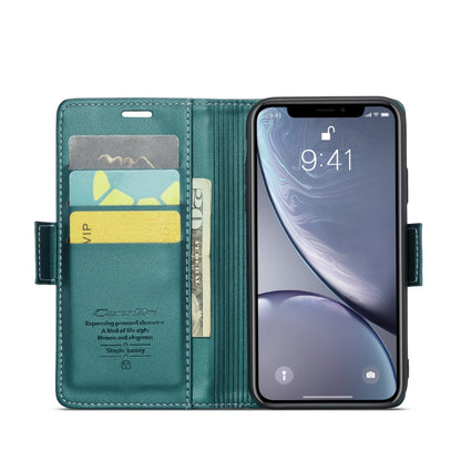 iPhone XR Leather Case - RFID Anti-Theft, Butterfly Buckle, Litchi Texture, Card Slot