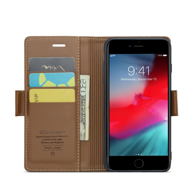 iPhone 6 Plus/7 Plus/8 Plus Leather Case - RFID Anti-Theft, Butterfly Buckle, Litchi Texture, Card Slot