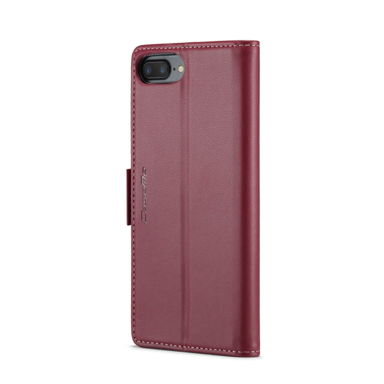 iPhone 6 Plus/7 Plus/8 Plus Leather Case - RFID Anti-Theft, Butterfly Buckle, Litchi Texture, Card Slot