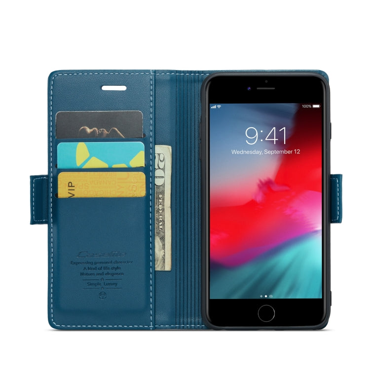 iPhone 6 Plus/7 Plus/8 Plus Leather Case - RFID Anti-Theft, Butterfly Buckle, Litchi Texture, Card Slot