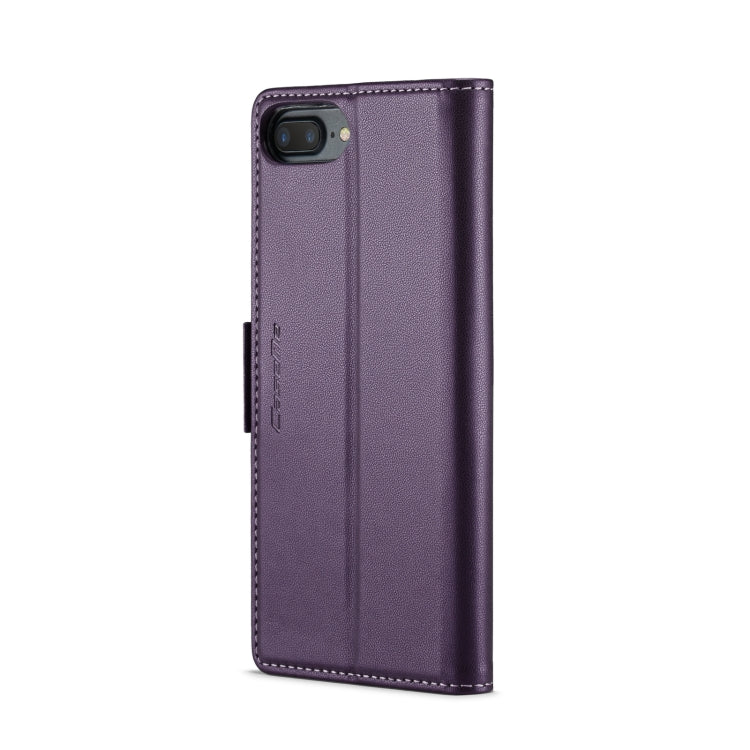 iPhone 6 Plus/7 Plus/8 Plus Leather Case - RFID Anti-Theft, Butterfly Buckle, Litchi Texture, Card Slot