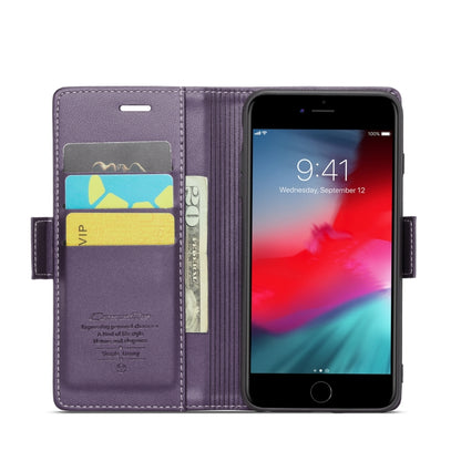 iPhone 6 Plus/7 Plus/8 Plus Leather Case - RFID Anti-Theft, Butterfly Buckle, Litchi Texture, Card Slot