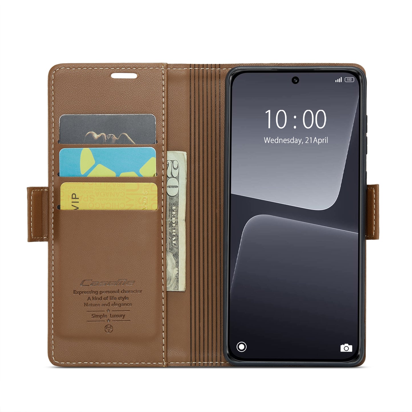 Xiaomi 13 Leather Case - RFID Anti-Theft, Litchi Texture, Wallet & Stand Design