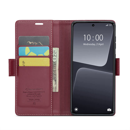 Xiaomi 13 Leather Case - RFID Anti-Theft, Litchi Texture, Wallet & Stand Design