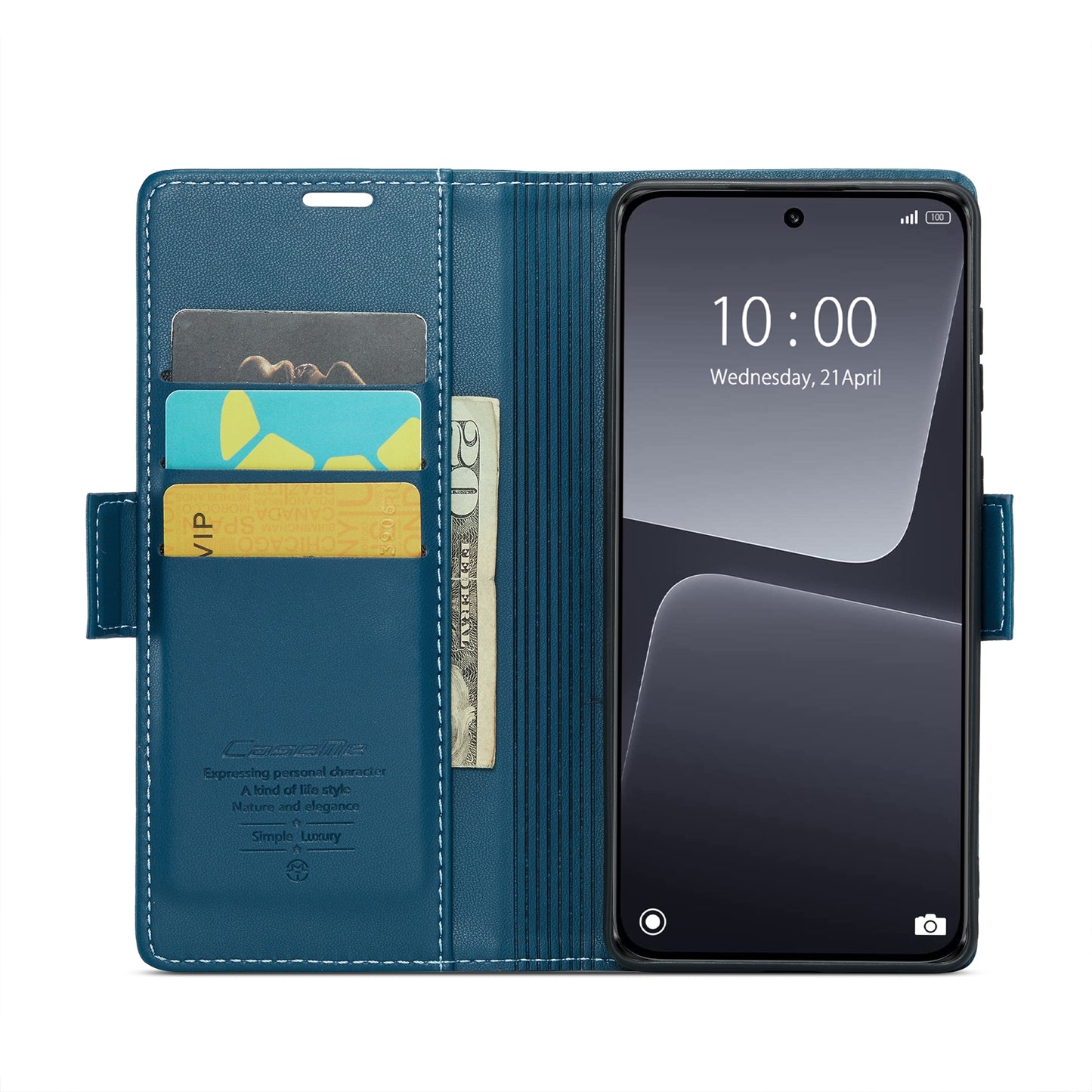 Xiaomi 13 Leather Case - RFID Anti-Theft, Litchi Texture, Wallet & Stand Design