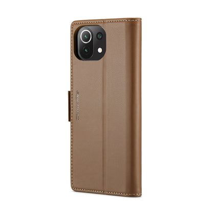 Xiaomi Mi 11 Lite Leather Case - RFID Anti-Theft, Litchi Texture, Wallet & Stand Design