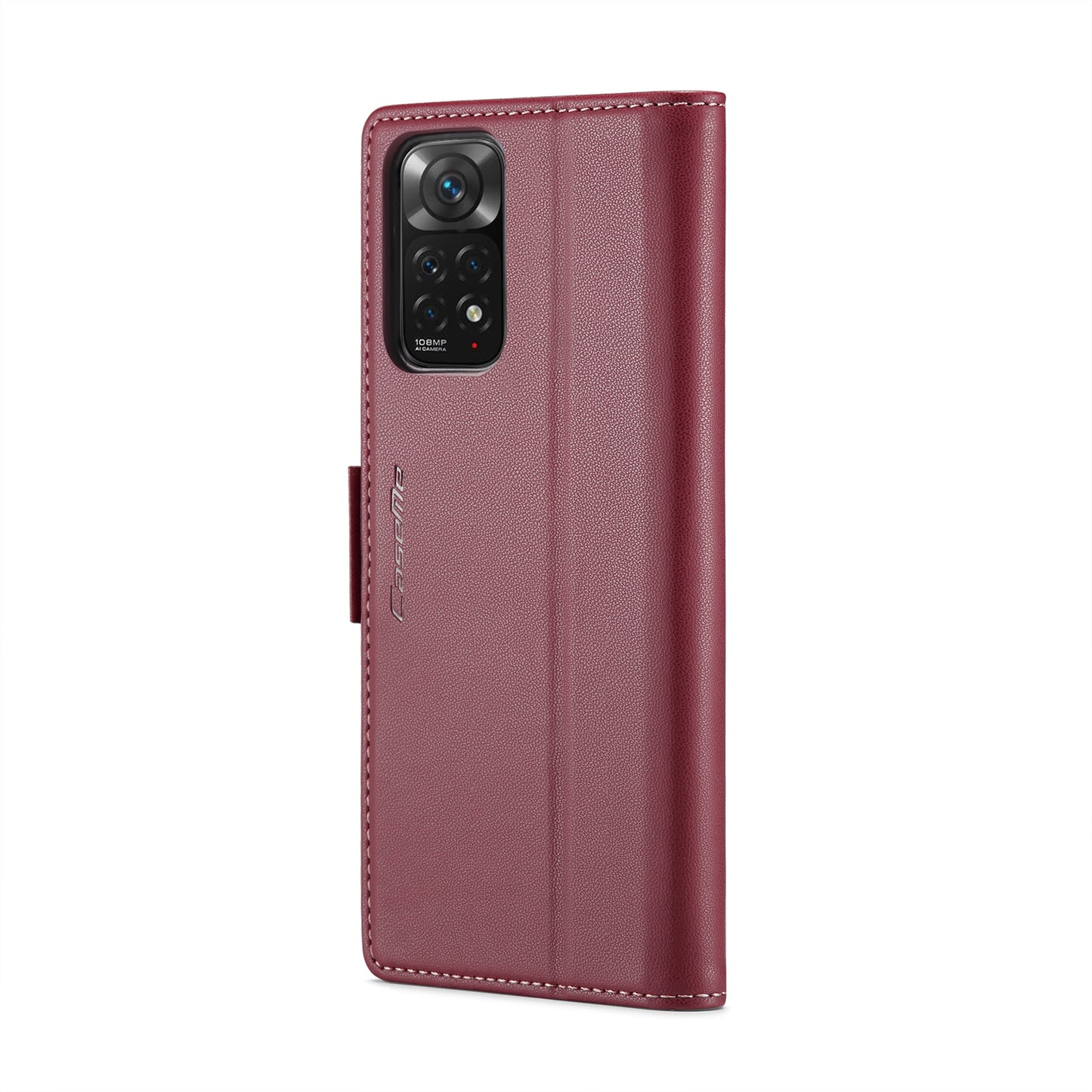 Xiaomi Redmi Note 11 4G Leather Case - RFID Anti-Theft, Litchi Texture, Wallet & Stand Design