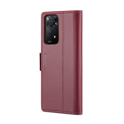 Xiaomi Redmi Note 11 Pro 5G Leather Case - RFID Anti-Theft, Litchi Texture, Wallet & Stand Design