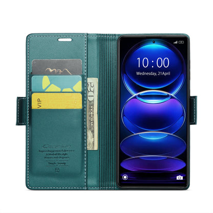 Xiaomi Redmi Note 12 Pro+ 5G Leather Case - RFID Anti-Theft, Litchi Texture, Wallet & Stand Design