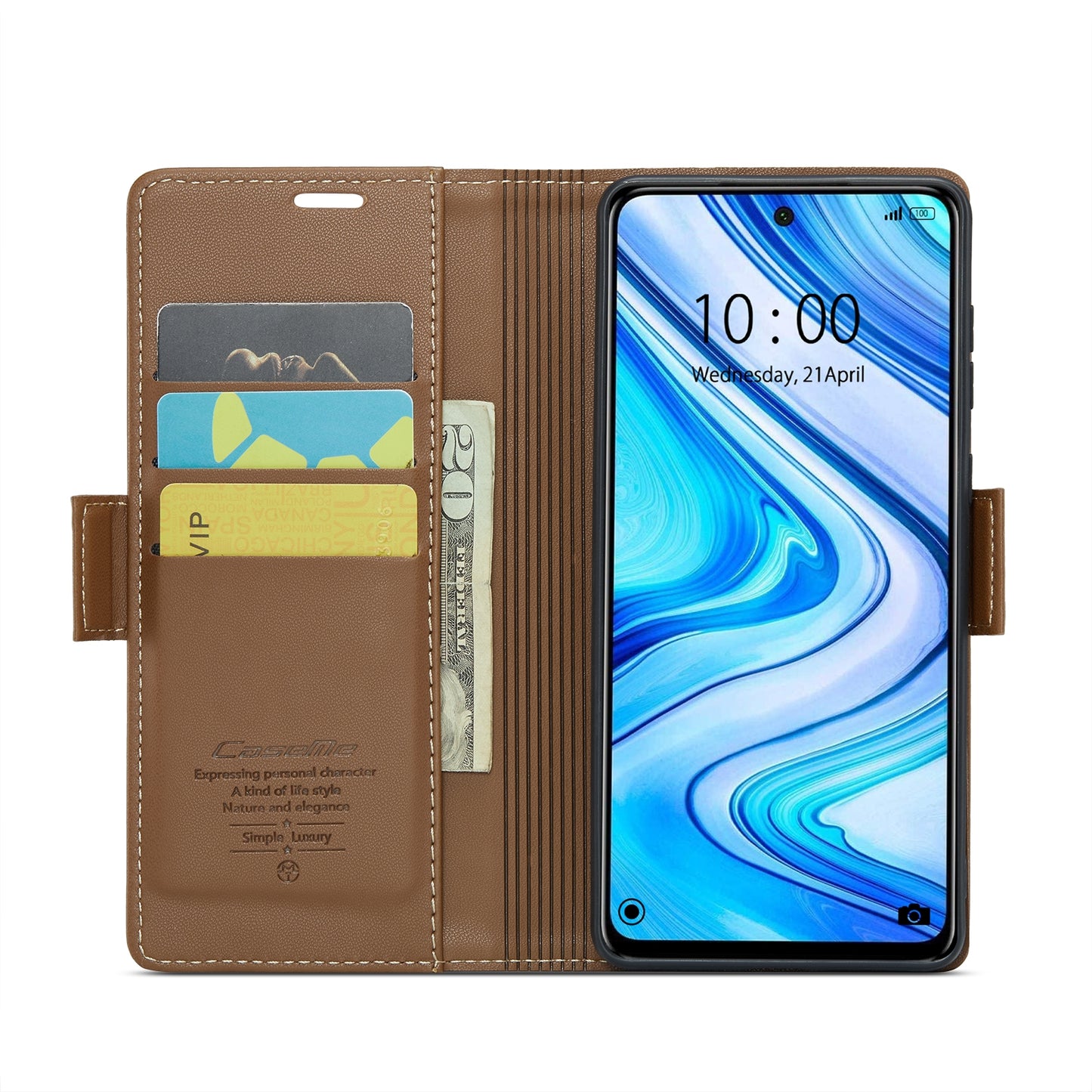 Xiaomi Redmi Note 9S/Note 9 Pro/Note 9 Pro Max Leather Case - RFID Anti-Theft, Litchi Texture, Wallet & Stand Design