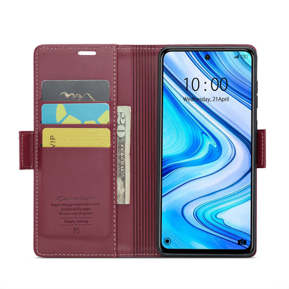 Xiaomi Redmi Note 9S/Note 9 Pro/Note 9 Pro Max Leather Case - RFID Anti-Theft, Litchi Texture, Wallet & Stand Design