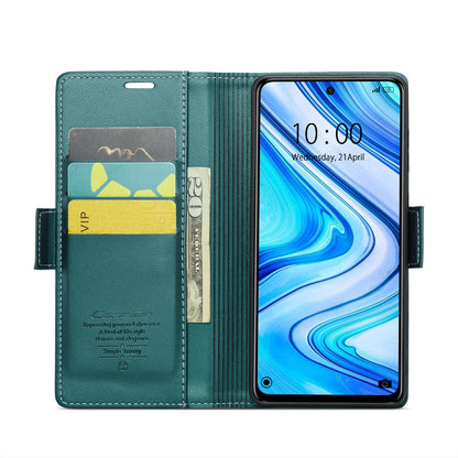 Xiaomi Redmi Note 9S/Note 9 Pro/Note 9 Pro Max Leather Case - RFID Anti-Theft, Litchi Texture, Wallet & Stand Design