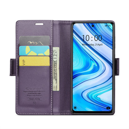 Xiaomi Redmi Note 9S/Note 9 Pro/Note 9 Pro Max Leather Case - RFID Anti-Theft, Litchi Texture, Wallet & Stand Design