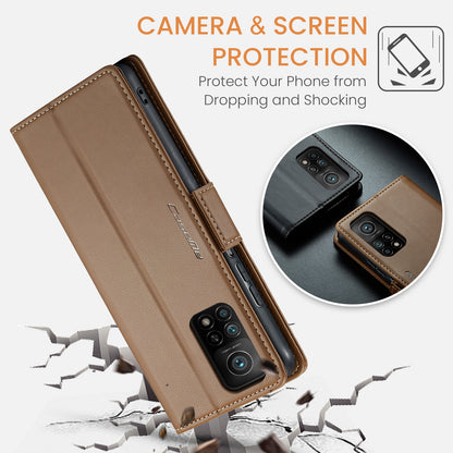 Xiaomi Mi 10T 5G／10T Pro 5G Leather Case - RFID Anti-Theft, Litchi Texture, Wallet & Stand Design