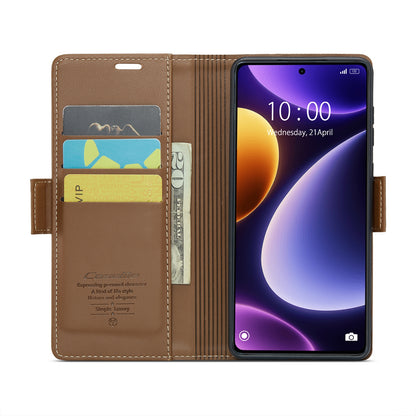 Xiaomi Poco F5 5G/Redmi Note 12 Turbo 5G Leather Case - RFID Anti-Theft, Litchi Texture, Wallet & Stand Design