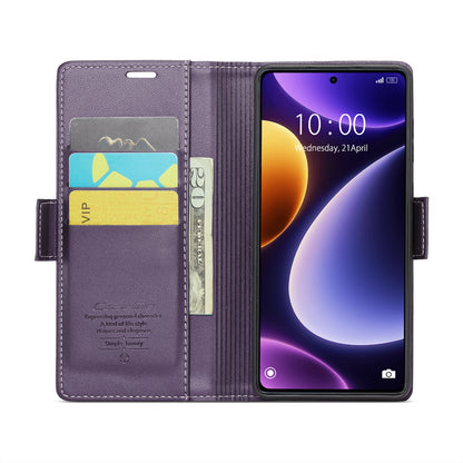 Xiaomi Poco F5 5G/Redmi Note 12 Turbo 5G Leather Case - RFID Anti-Theft, Litchi Texture, Wallet & Stand Design