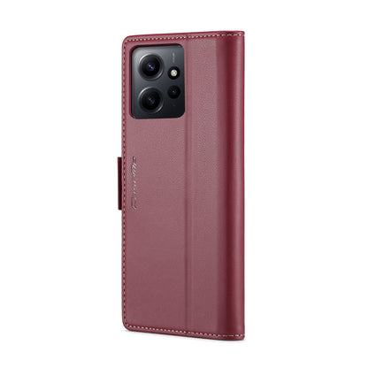 Xiaomi Redmi Note 12 4G Leather Case - RFID Anti-Theft, Litchi Texture, Wallet & Stand Design