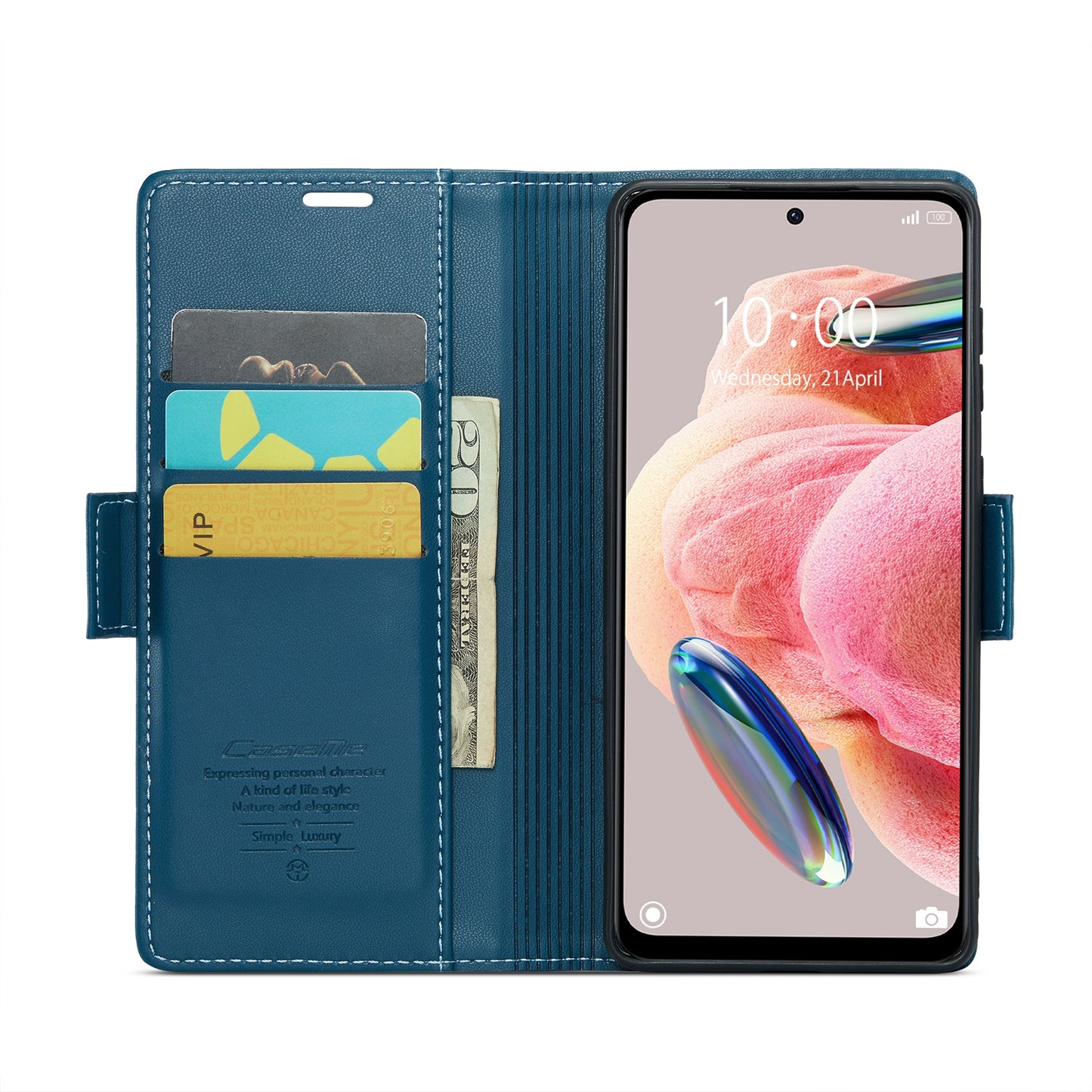 Xiaomi Redmi Note 12 4G Leather Case - RFID Anti-Theft, Litchi Texture, Wallet & Stand Design