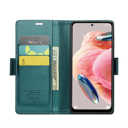 Xiaomi Redmi Note 12 4G Leather Case - RFID Anti-Theft, Litchi Texture, Wallet & Stand Design