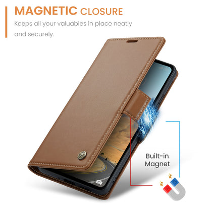 Xiaomi Redmi 12 4G／12 5G／Note 12R／POCO M6 Pro 5G Leather Case - RFID Anti-Theft, Litchi Texture, Wallet & Stand Design