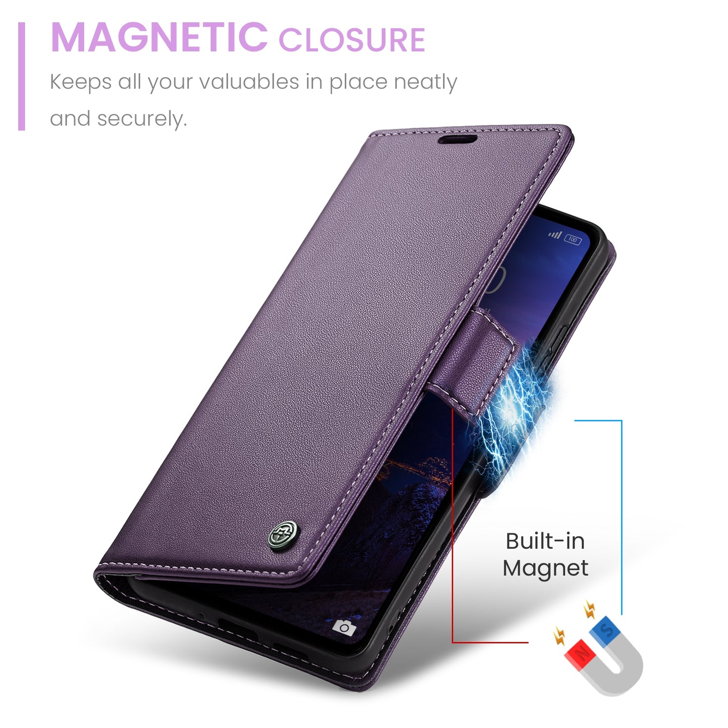 Xiaomi Redmi 12 4G／12 5G／Note 12R／POCO M6 Pro 5G Leather Case - RFID Anti-Theft, Litchi Texture, Wallet & Stand Design