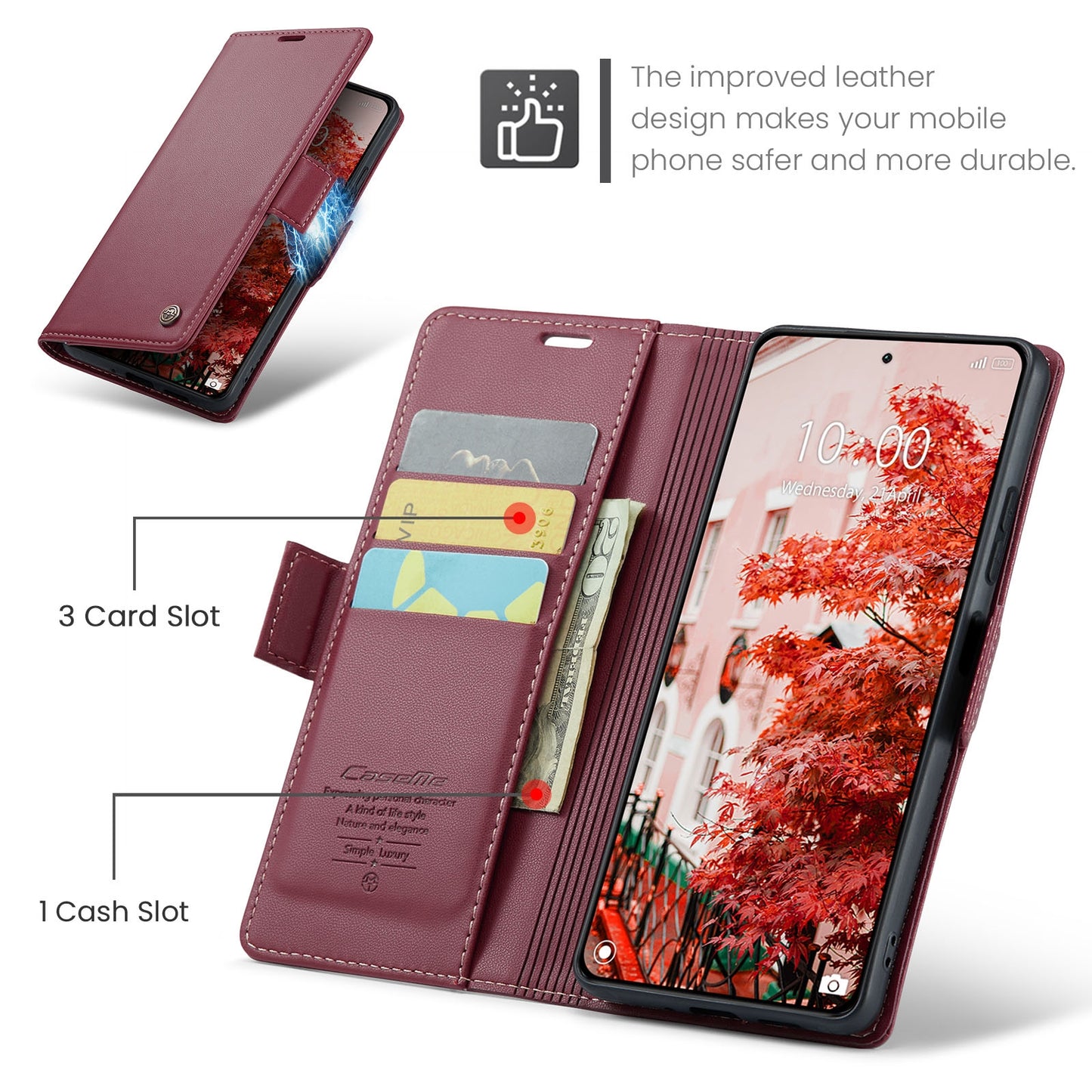 Xiaomi 14 Pro Leather Case - RFID Anti-Theft, Litchi Texture, Wallet & Stand Design