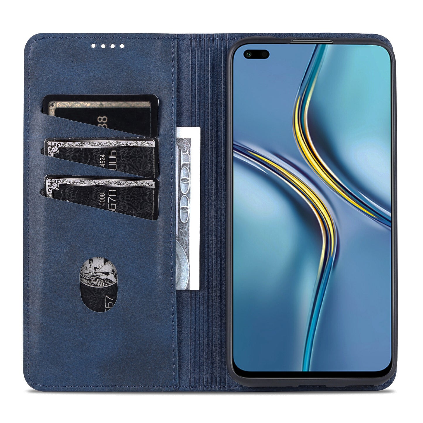 Huawei Enjoy 60 Pro Leather Wallet Case with Card Holder & Magnetic Closure