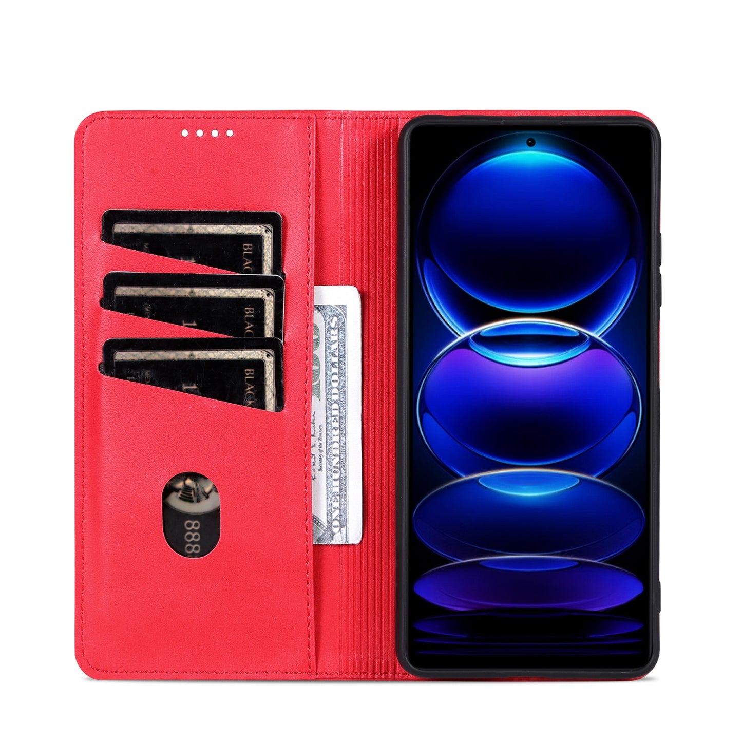 Huawei Enjoy 70 Leather Wallet Case with Card Holder & Magnetic Closure