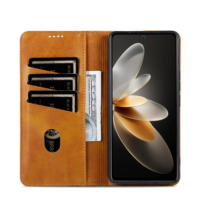 Huawei Nova 12 Leather Wallet Case with Card Holder & Magnetic Closure