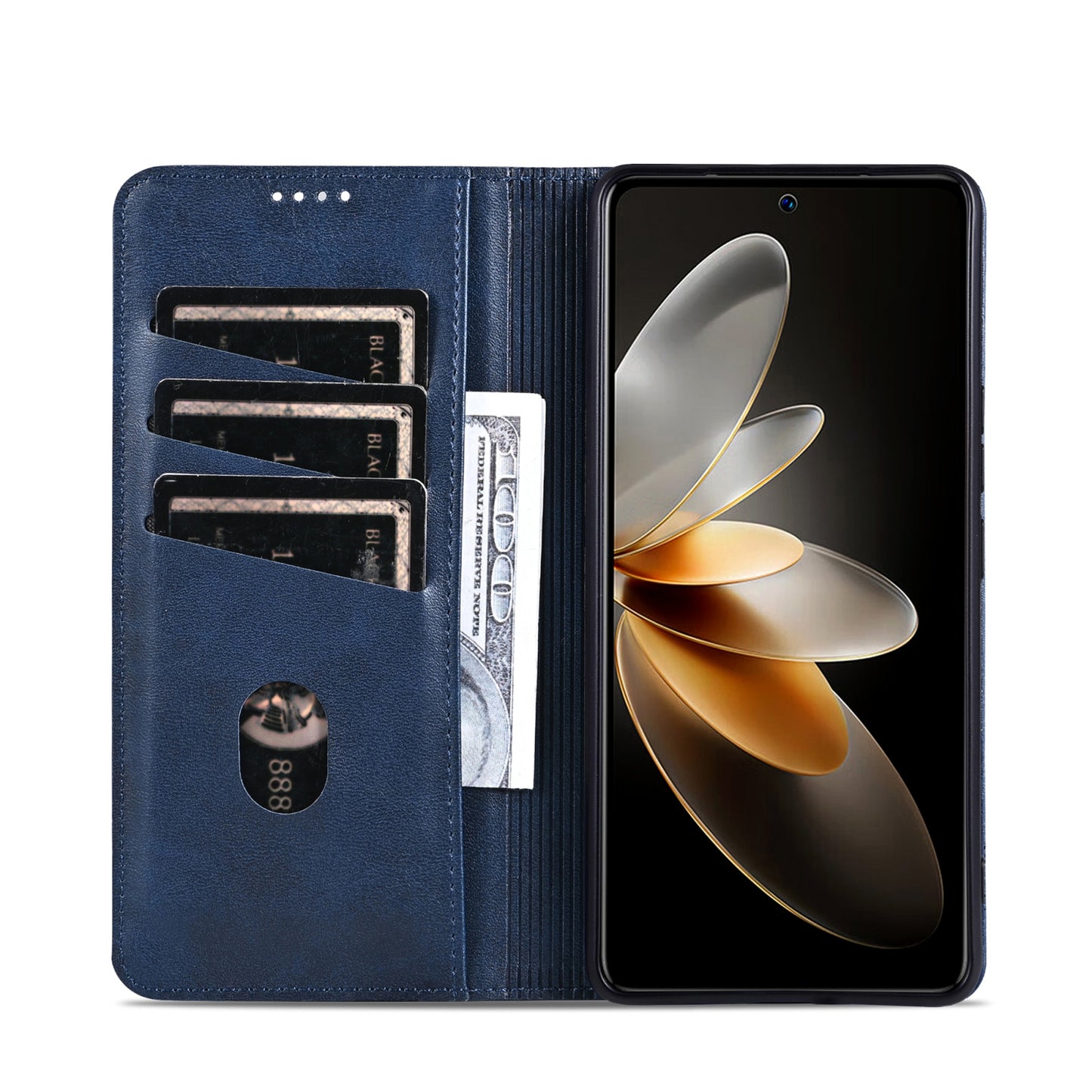 Huawei Nova 12 Pro Leather Wallet Case with Card Holder & Magnetic Closure