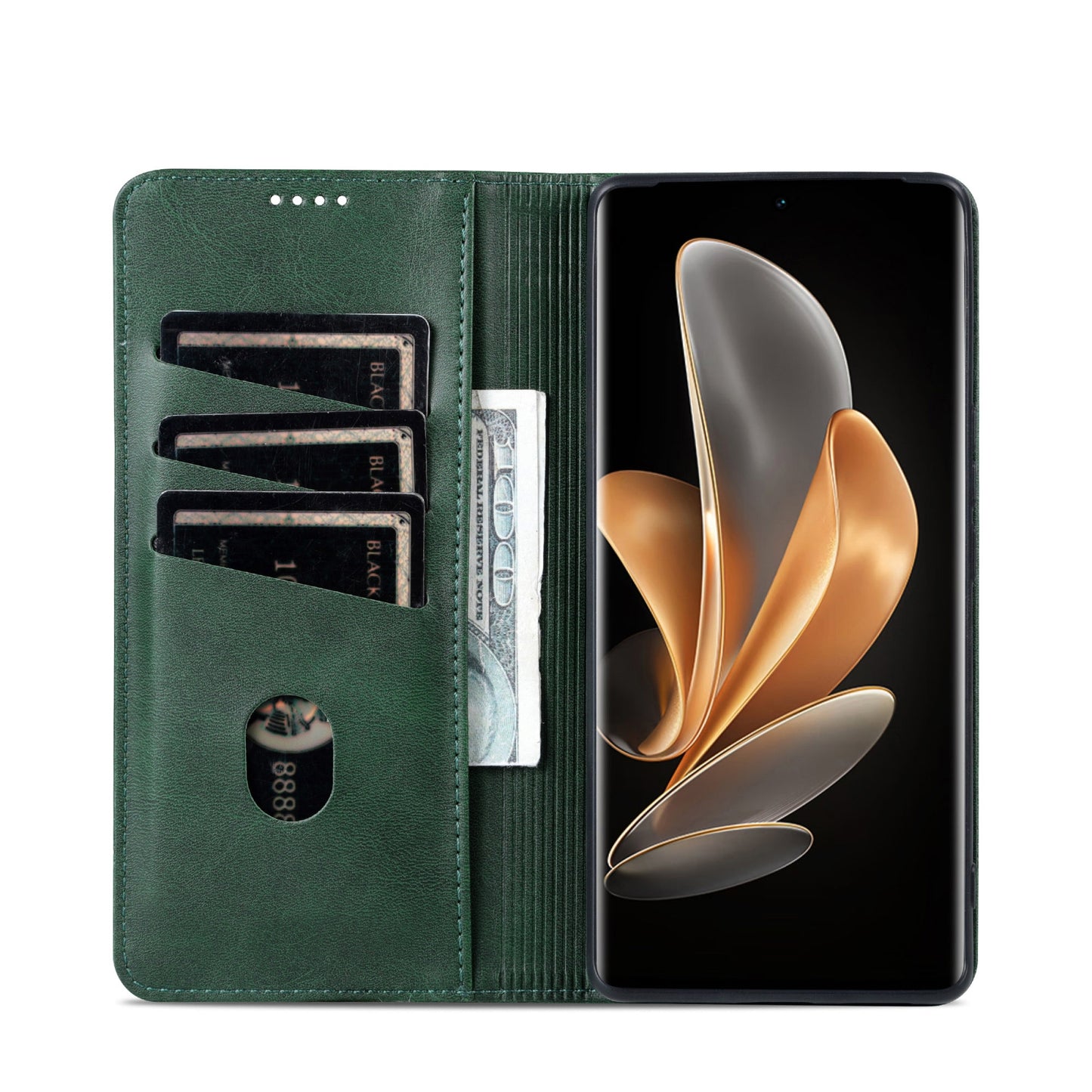 Huawei Pura 70 Pro/70 Pro+ Leather Wallet Case with Card Holder & Magnetic Closure