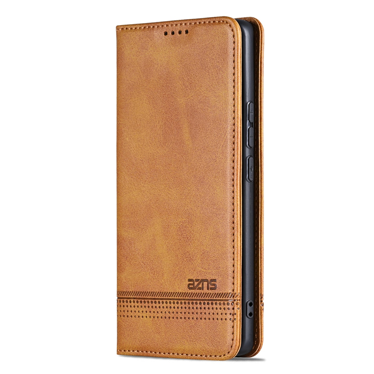 Huawei Pura 70 Pro/70 Pro+ Fine Hole Leather Wallet Case with Card Holder & Magnetic Closure