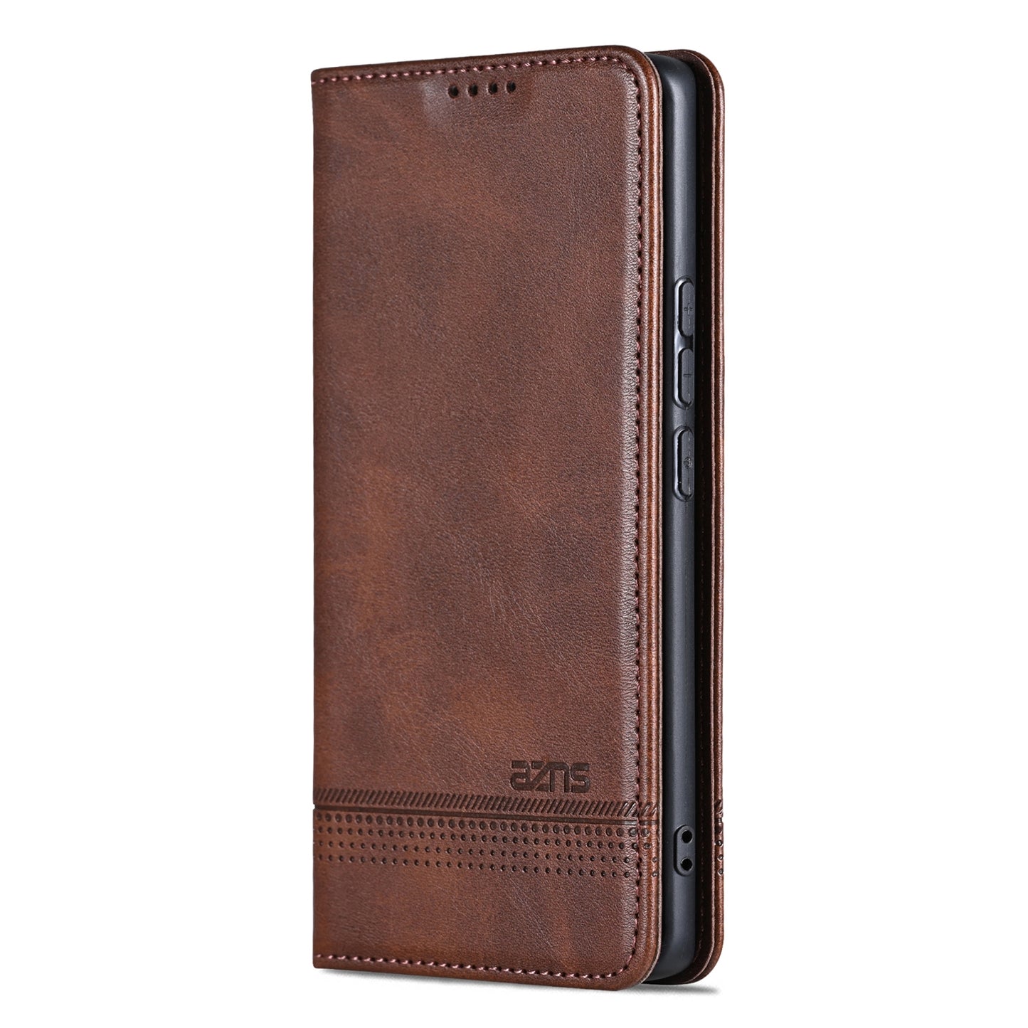 Huawei Pura 70 Pro/70 Pro+ Fine Hole Leather Wallet Case with Card Holder & Magnetic Closure