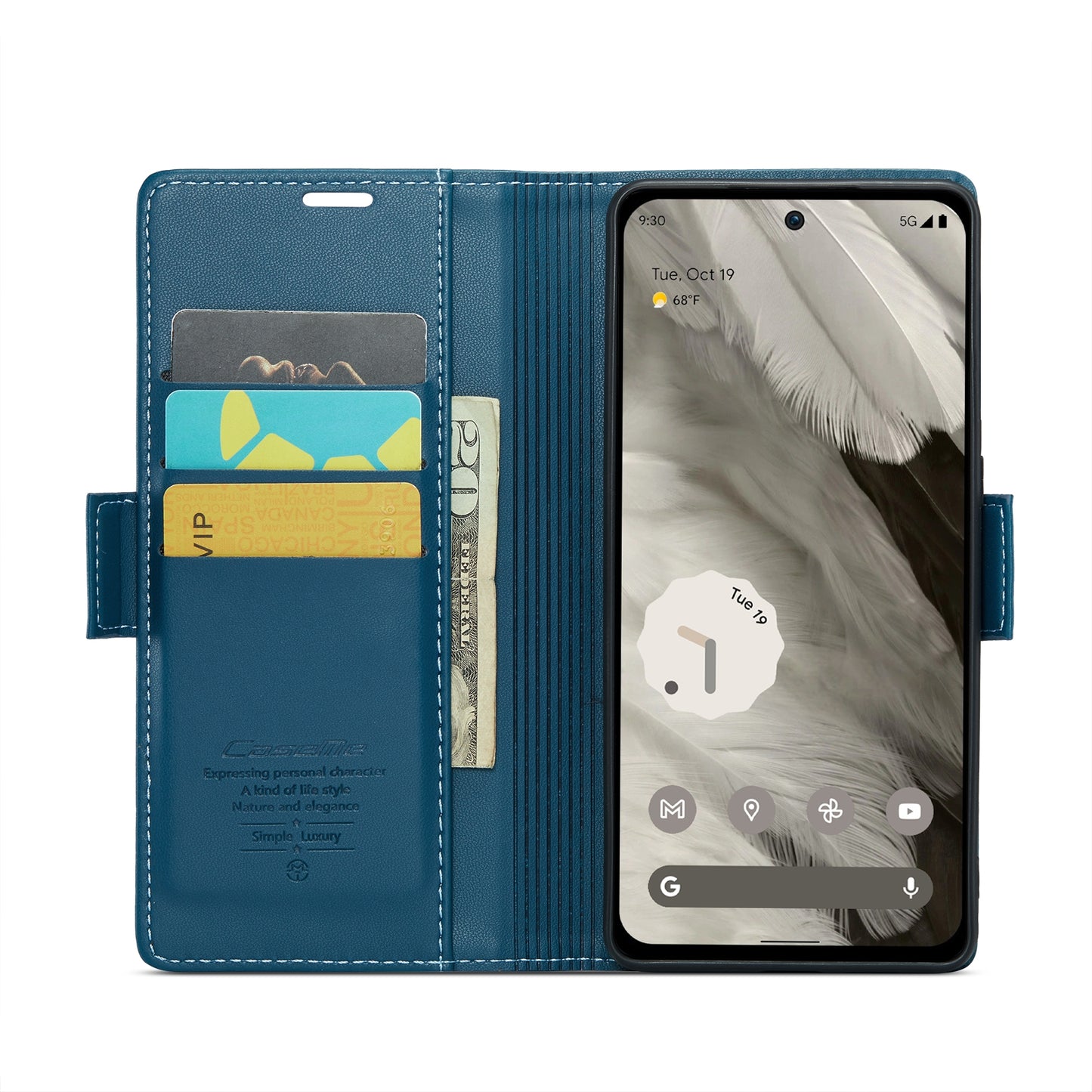 Google Pixel 8 Leather Case - RFID Anti-theft Litchi Texture with Butterfly Buckle, Card Slot & Stand