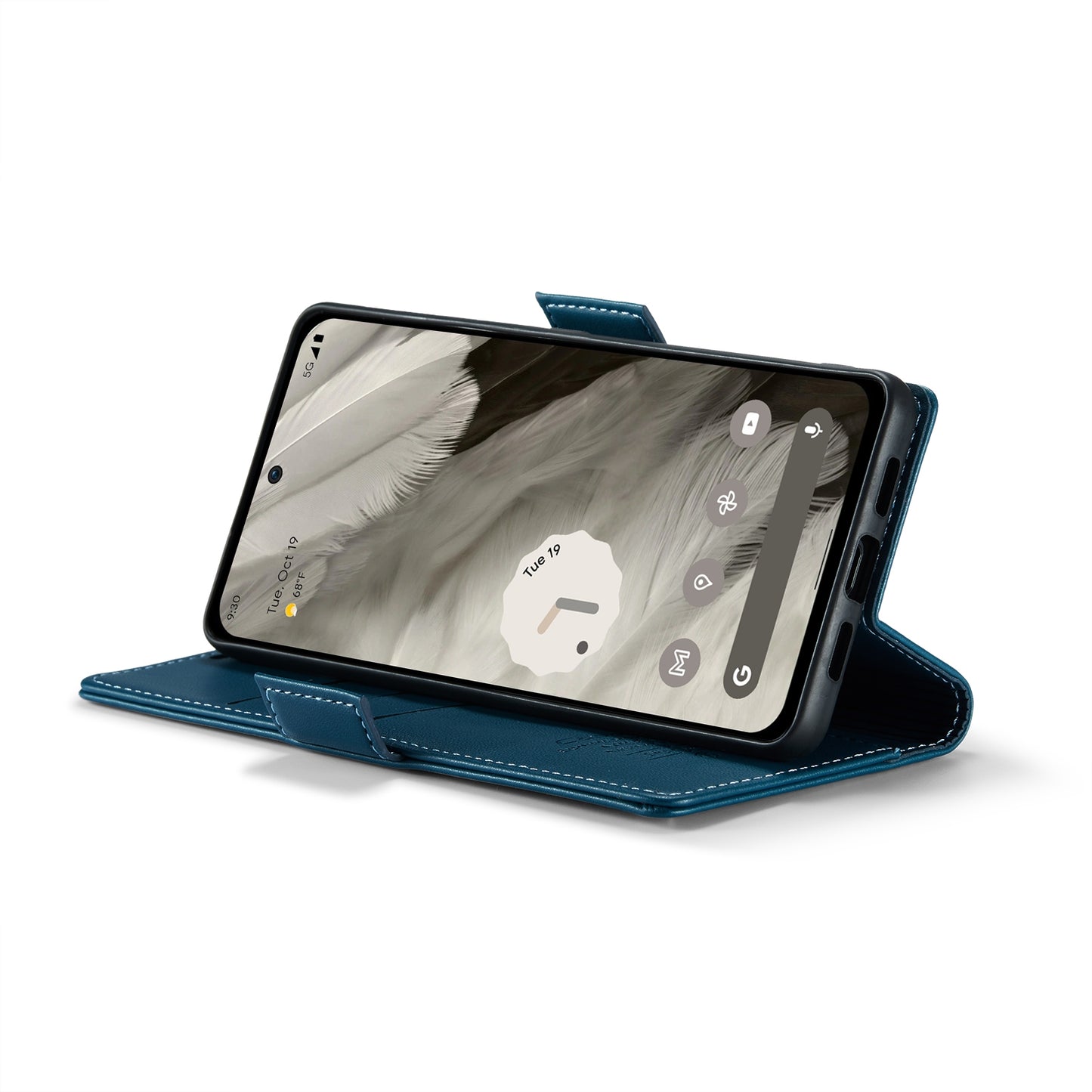 Google Pixel 8 Leather Case - RFID Anti-theft Litchi Texture with Butterfly Buckle, Card Slot & Stand