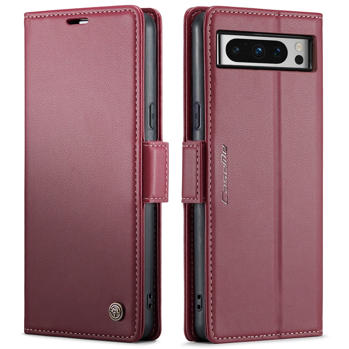 Google Pixel 8 Pro Leather Case - RFID Anti-theft Litchi Texture with Butterfly Buckle, Card Slot & Stand