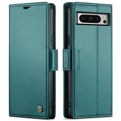 Google Pixel 8 Pro Leather Case - RFID Anti-theft Litchi Texture with Butterfly Buckle, Card Slot & Stand