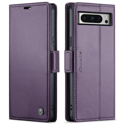 Google Pixel 8 Pro Leather Case - RFID Anti-theft Litchi Texture with Butterfly Buckle, Card Slot & Stand