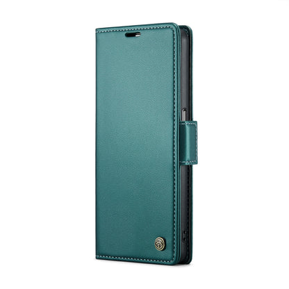 OPPO A77 4G / A57e 4G Leather Case - RFID Anti-theft, Butterfly Buckle, Litchi Texture, Card Slot & Stand