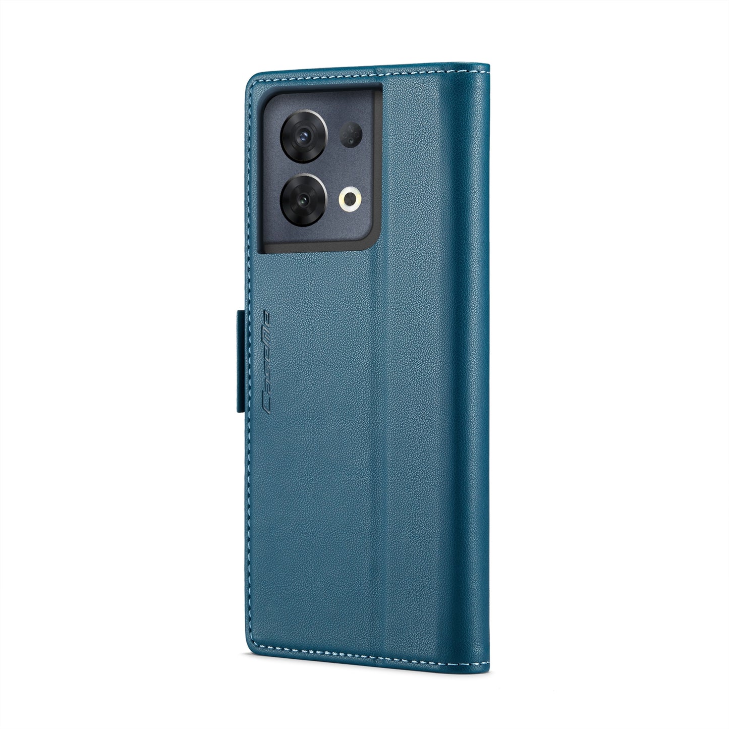 OPPO Reno8 Pro 5G Leather Case - RFID Anti-theft, Butterfly Buckle, Litchi Texture, Card Slot & Stand