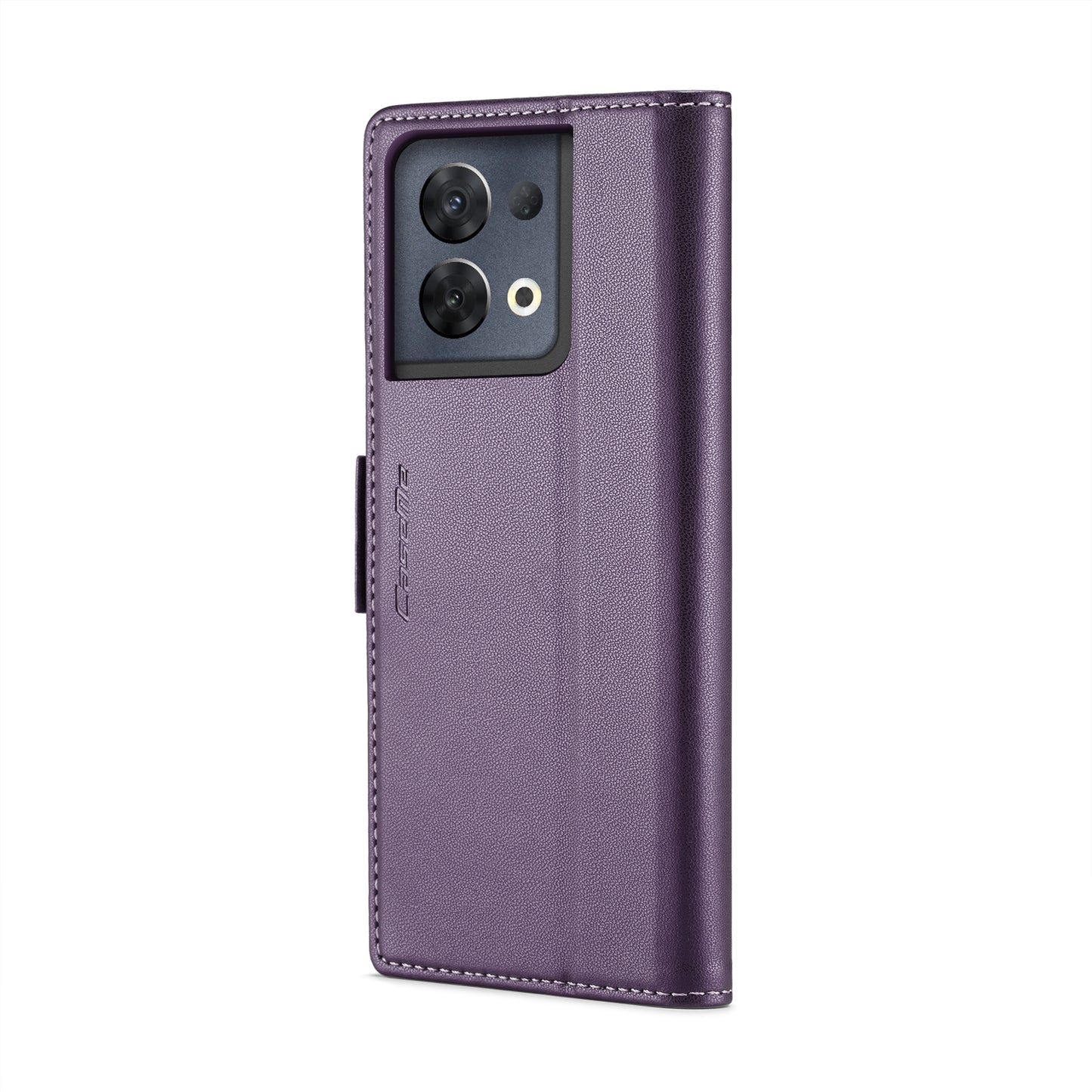 OPPO Reno8 Pro 5G Leather Case - RFID Anti-theft, Butterfly Buckle, Litchi Texture, Card Slot & Stand